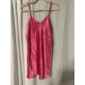 Vintage 90s Y2K Vibes Lingerie Bubble Gum Pink Slip Dress Medium Barbie